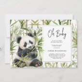 Oh Baby Panda Beer Bamboe Baby Shower Kaart (Voorkant)