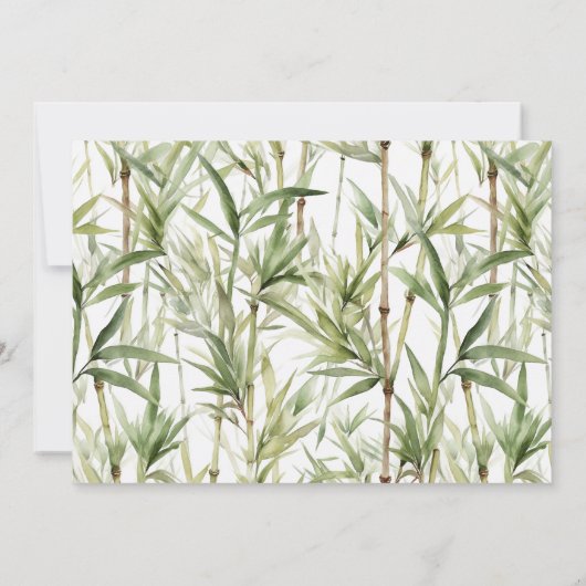 Oh Baby Panda Beer Bamboe Baby Shower Kaart (Achterkant)