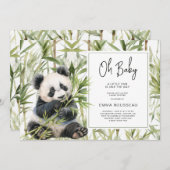 Oh Baby Panda Beer Bamboe Baby Shower Kaart (Voorkant / Achterkant)