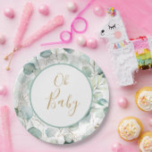 Oh Baby Papieren Borden Eucalyptus Baby shower Papieren Bordje (Feest)