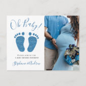 Oh Baby paren Foto Baby shower jongen Aankondigingskaart (Voorkant)