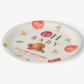 Oh Baby Pasta & Fopspenen Baby shower Papieren Bordje (Gekanteld)