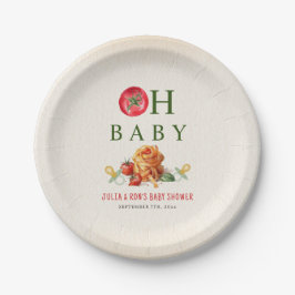 Oh Baby Pasta & Fopspenen Baby shower Papieren Bordje