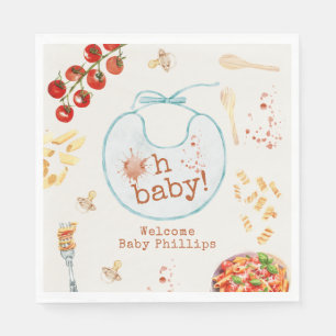 Oh Baby Pasta & Pacifiers Blue Boy Baby shower Servet