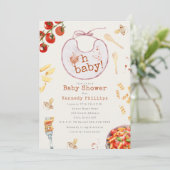 Oh Baby Pasta & Pacifiers Meisje Baby shower Kaart (Staand voorkant)