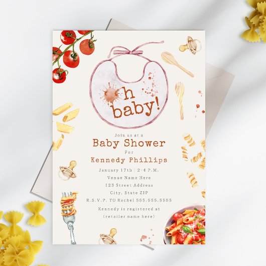 Oh Baby Pasta & Pacifiers Meisje Baby shower Kaart