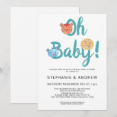 Oh Baby Pastel Cute Animals Virtueel Baby shower Kaart (Voorkant / Achterkant)