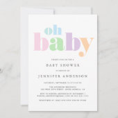 Oh Baby Pastel Minimal Modern Baby shower Kaart (Voorkant)
