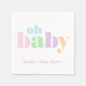 Oh Baby Pastel Minimal Modern Baby shower Servet (Voorkant)