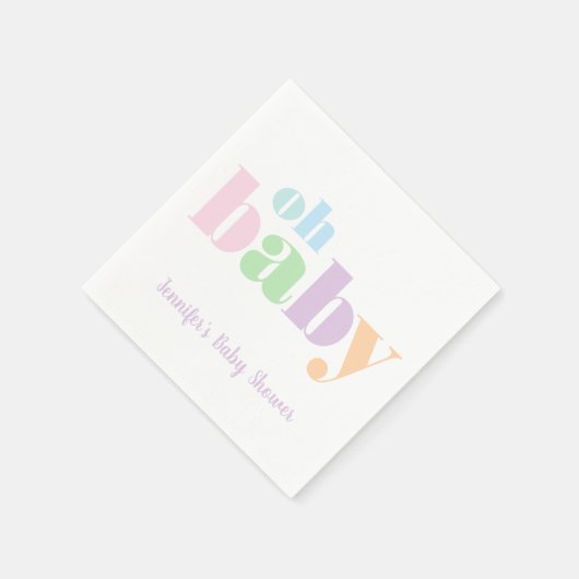 Oh Baby Pastel Minimal Modern Baby shower Servet (Hoek)