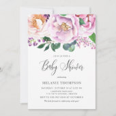 Oh Baby Pastel Paars Peonies Spring Baby shower Kaart (Voorkant)