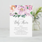 Oh Baby Pastel Paars Peonies Spring Baby shower Kaart (Staand voorkant)