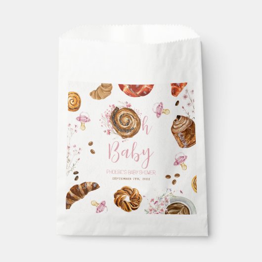 Oh Baby Pastries + Pacifiers Meisje Baby shower Bedankzakje (Voorkant)