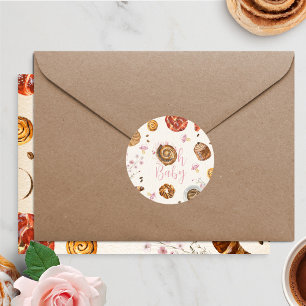 Oh Baby Pastries + Pacifiers Meisje Baby shower Ronde Sticker