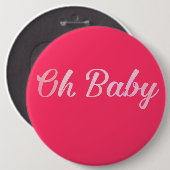 Oh Baby Personaliseer deze Roze Meisje Ronde Button 6,0 Cm (Voorkant /achterkant)