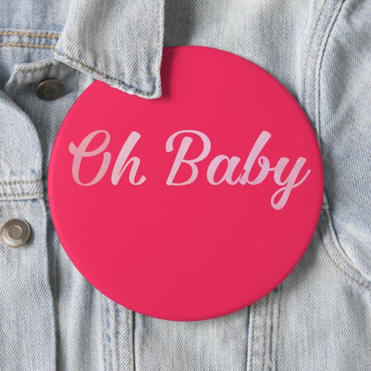 Oh Baby Personaliseer deze Roze Meisje Ronde Button 6,0 Cm (In situ)