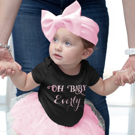 Oh Baby Persoonlijke Roze Meisje Meisje Romper