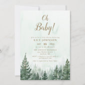 Oh Baby Pine Tree Forest Baby shower Kaart (Voorkant)