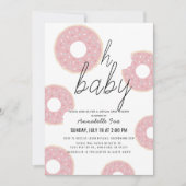 Oh Baby Pink Donut Girl Virtual Baby shower Kaart (Voorkant)