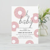 Oh Baby Pink Donut Girl Virtual Baby shower Kaart (Staand voorkant)