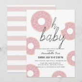 Oh Baby Pink Donut Girl Virtual Baby shower Kaart (Voorkant / Achterkant)