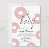Oh Baby Pink Donut Meisje Baby shower per Mail Kaart (Voorkant)