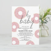 Oh Baby Pink Donut Meisje Baby shower per Mail Kaart (Staand voorkant)