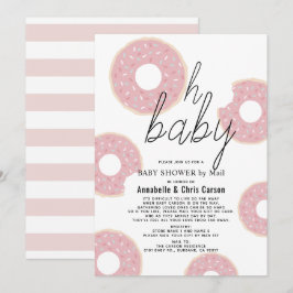 Oh Baby Pink Donut Meisje Baby shower per Mail Kaart