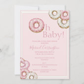 Oh Baby Pink Donuts Waterverf Baby shower Kaart (Voorkant)