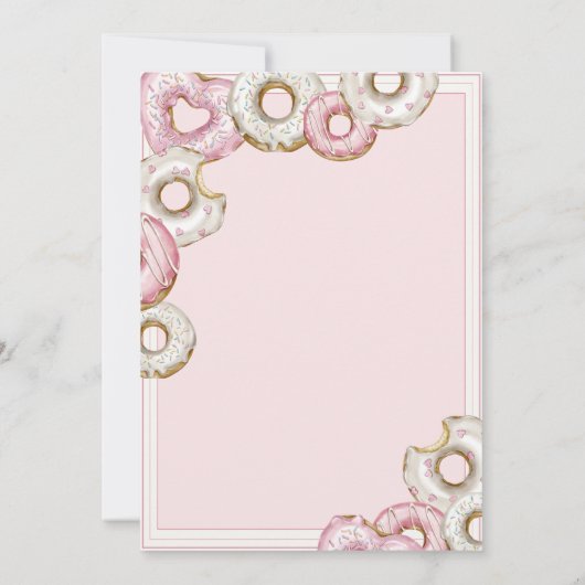 Oh Baby Pink Donuts Waterverf Baby shower Kaart (Achterkant)