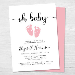 Oh Baby Pink Feet Baby Meisje Sprinkle Kaart