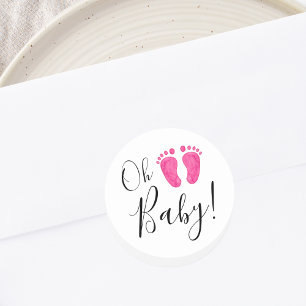 Oh Baby Pink Feet Ronde Sticker
