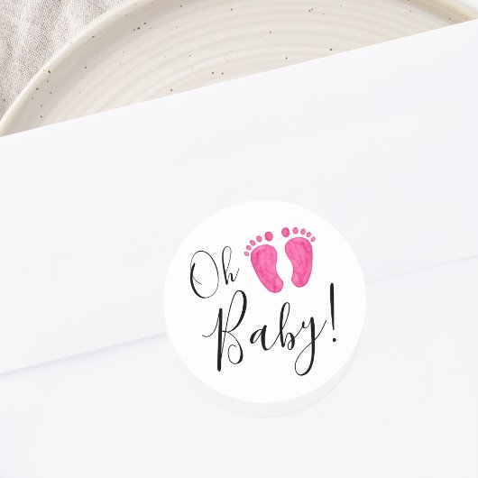 Oh Baby Pink Feet Ronde Sticker
