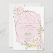 Oh Baby Pink Floral Baby shower Crystal Lijst Kaart (Voorkant)