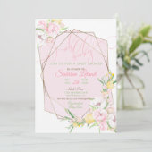 Oh Baby Pink Floral Baby shower Crystal Lijst Kaart (Staand voorkant)