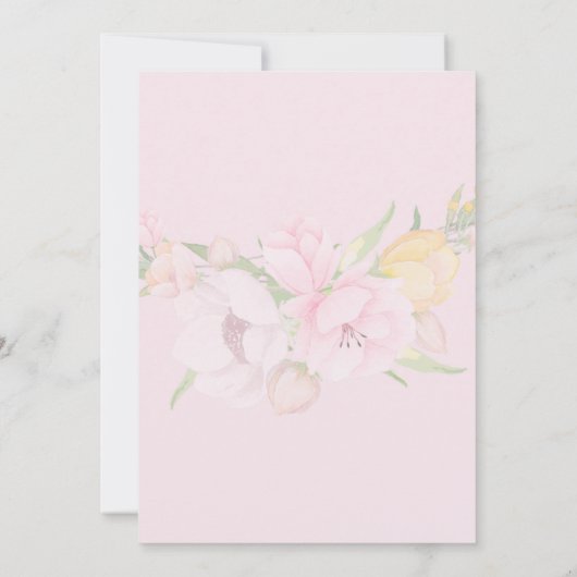 Oh Baby Pink Floral Baby shower Crystal Lijst Kaart (Achterkant)