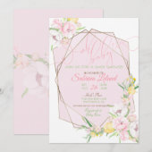 Oh Baby Pink Floral Baby shower Crystal Lijst Kaart (Voorkant / Achterkant)
