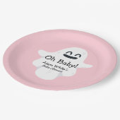 Oh Baby Pink Ghost Halloween Baby shower Papieren Bordje (Gekanteld)