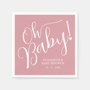 Oh Baby! Pink Girl Baby shower Servet