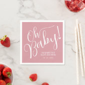 Oh Baby! Pink Girl Baby shower Servet (Insitu)
