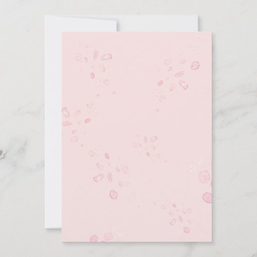 Oh Baby Pink Gold Floral Waterverf Baby shower Kaart (Achterkant)