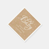 Oh Baby Pink Love Hearts Baby shower / Sprinkle Servet (Hoek)