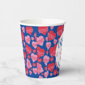 Oh Baby Pink Red Sweethearts Baby shower Blauw Papieren Bekers (Links)