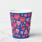 Oh Baby Pink Red Sweethearts Baby shower Blauw Papieren Bekers (Voorkant)