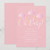 Oh Baby Pink Twinkle Twinkle Baby shower/Sprinkle Kaart (Voorkant / Achterkant)