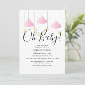 Oh Baby Pink Twinkle Twinkle Baby shower Sprinkle Kaart (Staand voorkant)