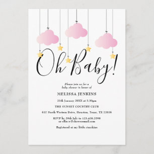 Oh Baby Pink Twinkle Twinkle Baby shower Sprinkle Kaart