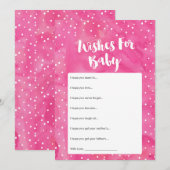 Oh Baby Pink Waterverf Baby shower Wishes Kaart (Voorkant / Achterkant)
