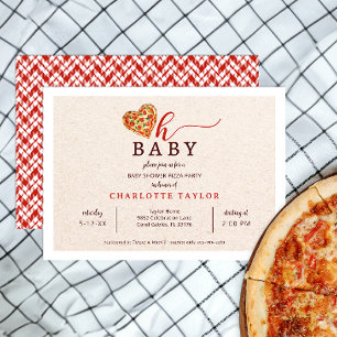 Oh Baby Pizza Baby shower Kaart