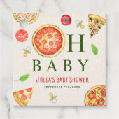Oh Baby Pizza + Baby shower Pacifiers Bedankjes Labels (Voorkant)